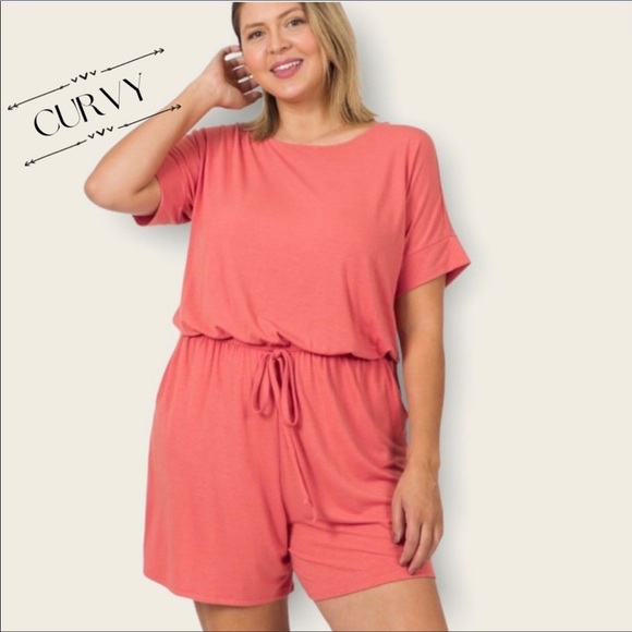 Zenana Outfitters Pants - PLUS One Piece Romper with Pockets
